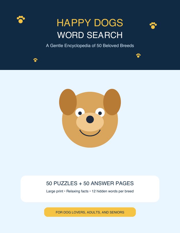 First page from Happy Dogs Word Search