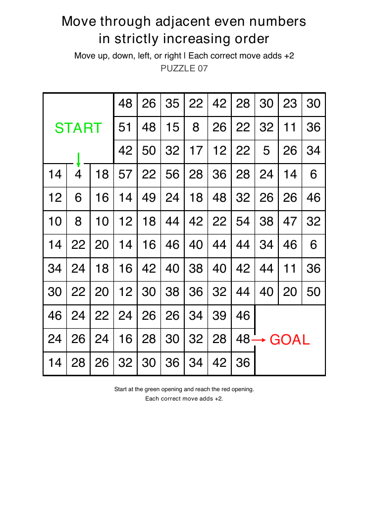 Increasing Even Number Maze sampler preview