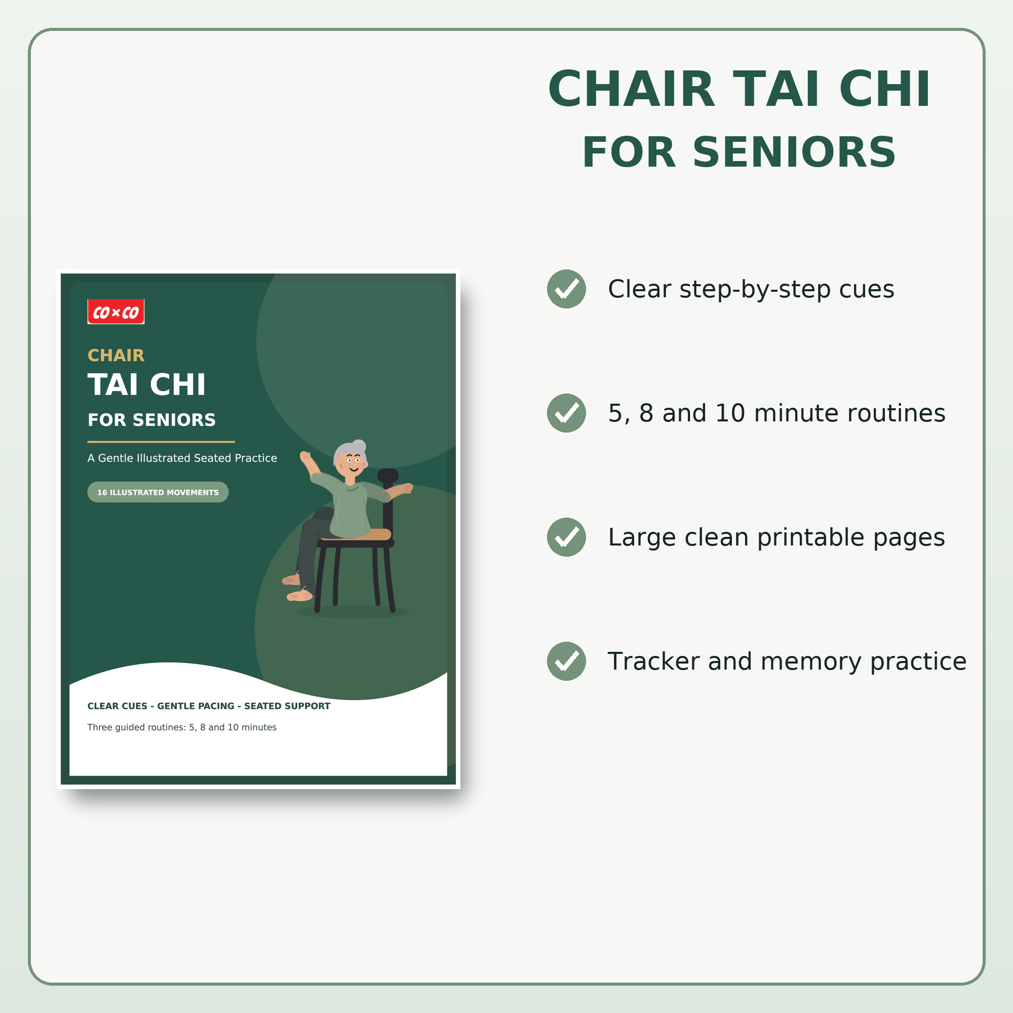 Chair Tai Chi printable guide preview